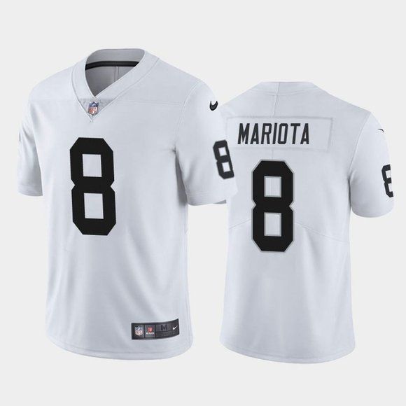 Men Oakland Raiders 8 Marcus Mariota Nike White Limited NFL Jersey
